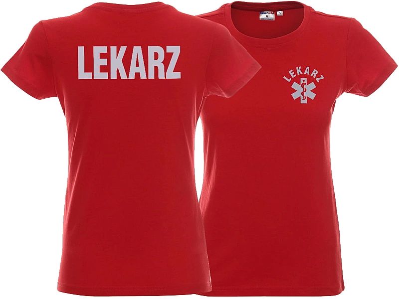 Koszulka ratownicza czerwona damska odblaskowa FUNKCYJNA (M)