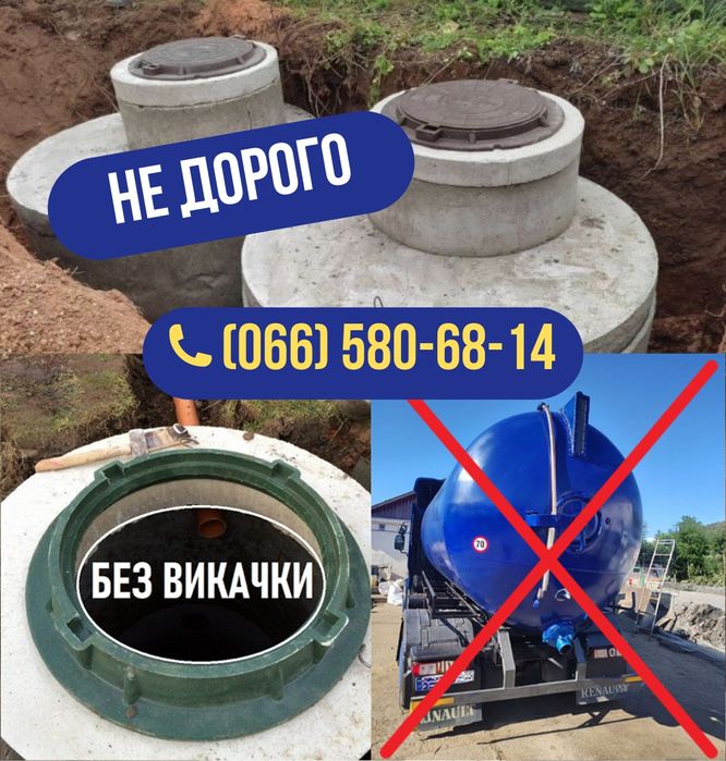 Септик для котеджу | Копка котловану і підключення М500-6,10,17 м3