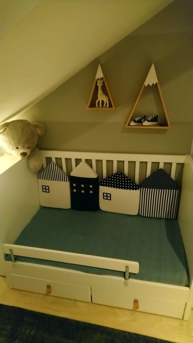 Protetor de grades para berço ou cama de criança - 4 almofadas grossas