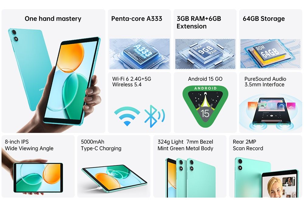 Інноваційний Teclast P85 Android 15 новий планшетний комп'ютер 9/64GB