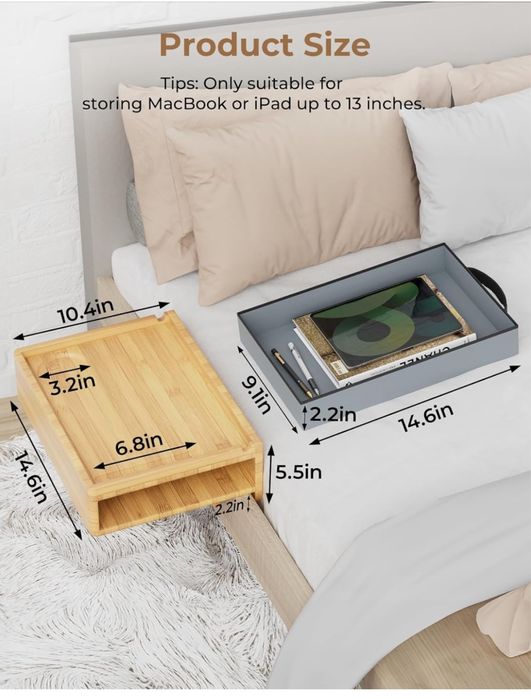 Organizer przy łóżku Bambusowy z szufladą