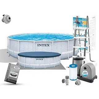 ‼️САМОВИВІЗ ДНІПРО‼️ Каркасный бассейн INTEX 26746 (размер 488 х 122 см) з Тентом, Підстилкою та Драбиною ‼️ ОПЛАТА ЧАСТИНАМИ ‼️