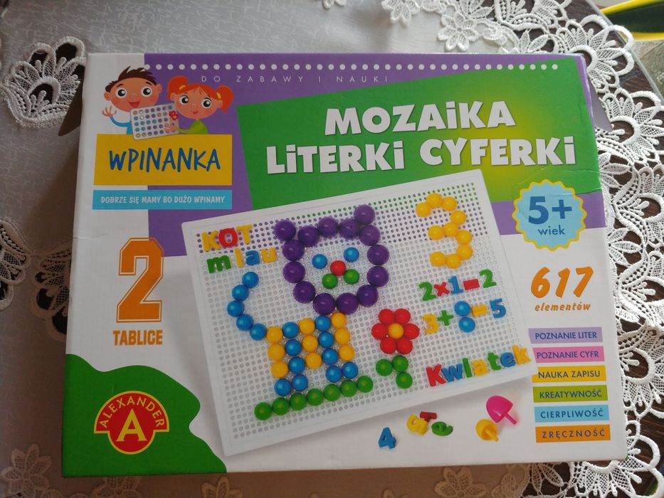 Zabawka edukacyjna wpinanka litery cyferki nowa
