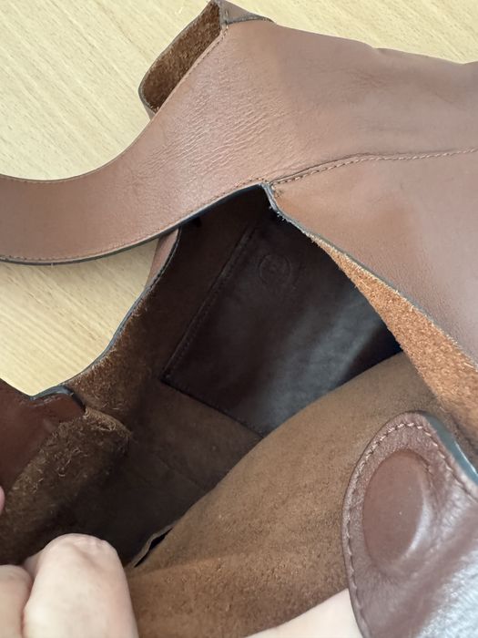 Шкіряний шопер massimo dutti