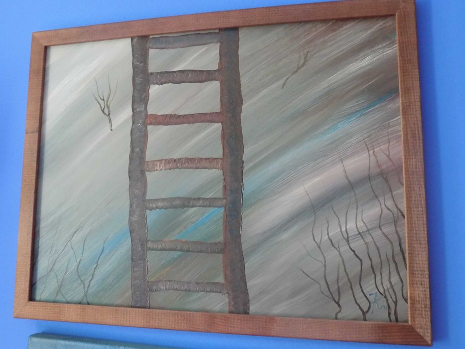 Obraz olejny pt. „Drabina do nikąd”