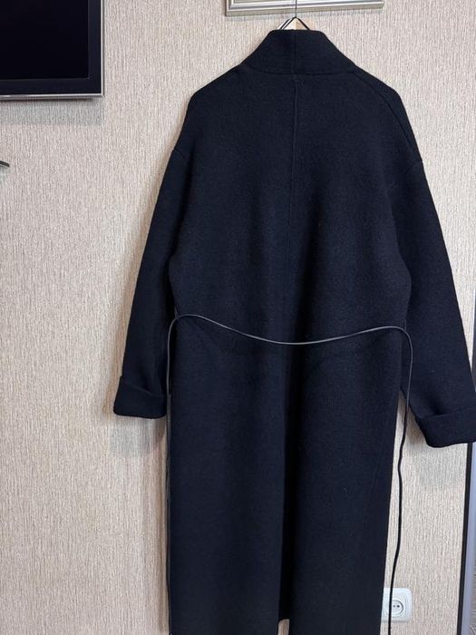 пальто з карманами і шкіряним пояском з вовни zara , 80% вовна