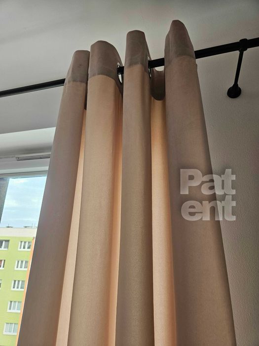 Zasłony okienne długie beżowe jasne boho nowoczesne welur welvet
