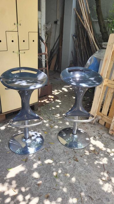 2 Bancos Elevatórios Tipo Bar Metal Plástico