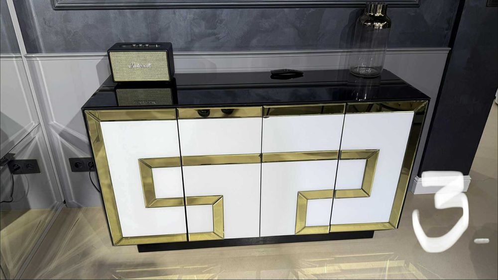 KOmoda kredens szklany ,  szkło i lustro , wymiary w opisie