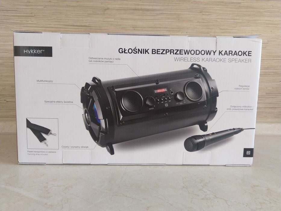 OKAZJA Głośnik bezprzewodowy karaoke z mikrofonem USB Bluetooth Wysyła