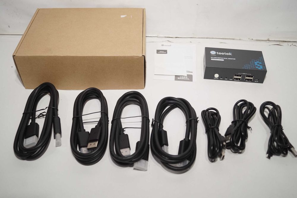 Steetek Przełącznik KVM na dwa monitory Displayport 4K 60Hz 4x USB 2.0