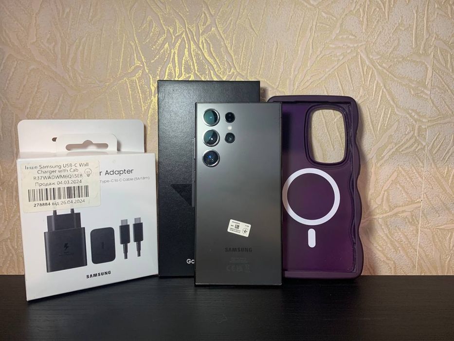 Samsung s24 ultra 512gb б/у , оригинальная зарядка самунг