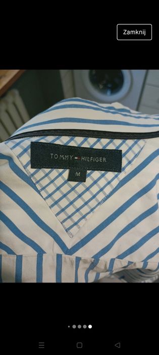 Koszula męska Tommy Hilfiger biała w paski TH  M 38 biała casual biuro