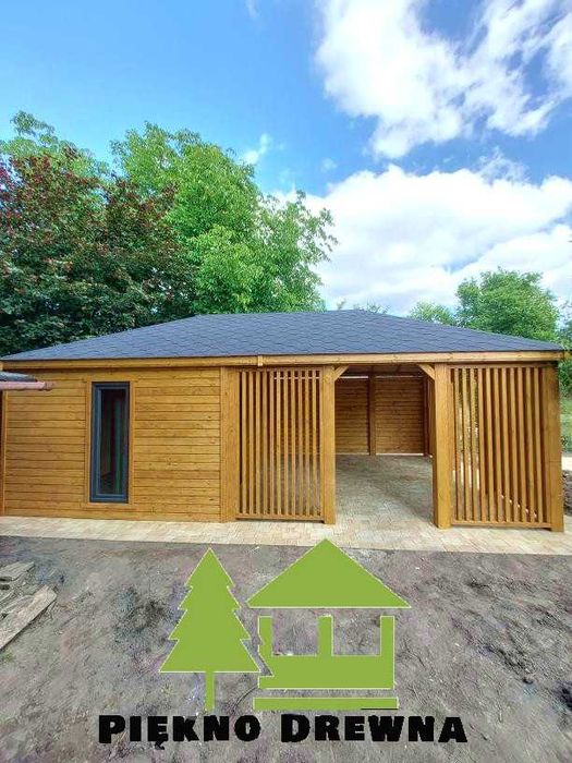 Domek Kacper 2w1 – 7mx4 m Domek 4x3 m + Altana 4x4 m