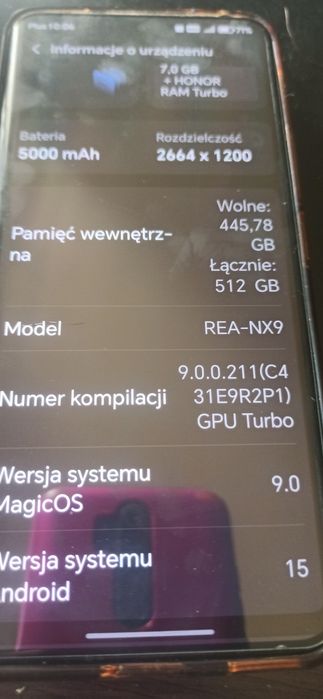 HONOR 90 512 GB pamięć RAM 12 GB + 7 GB (HONOR RAM Turbo) sam telefon