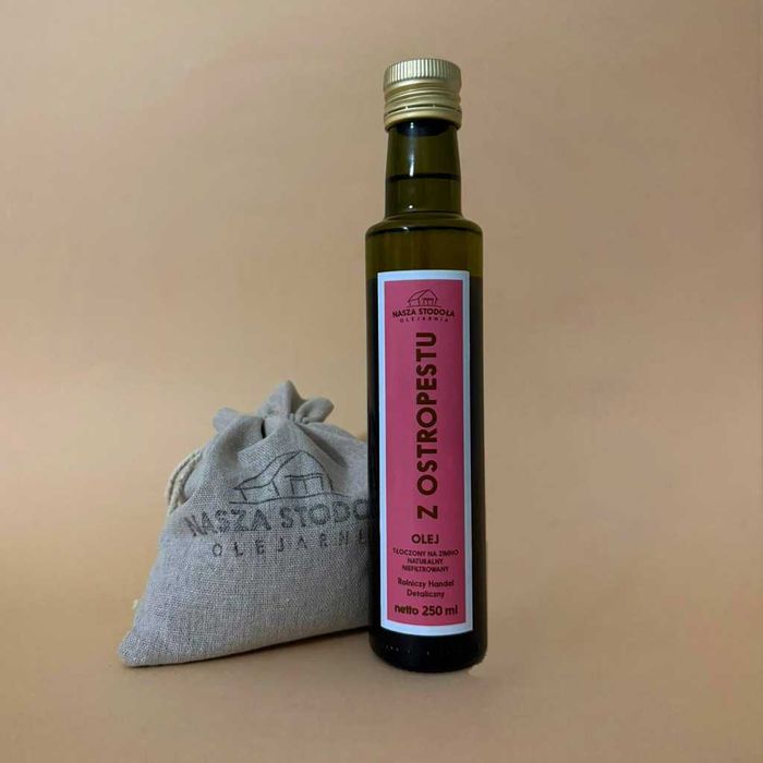 Olej z Ostropestu Tłoczony na Zimno NIERAFINOWANY