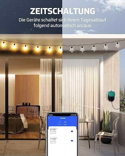 Gniazdka Smart WiFi zewn. IP44, 16A, 3680W, 2 szt., Zdalne Sterowanie