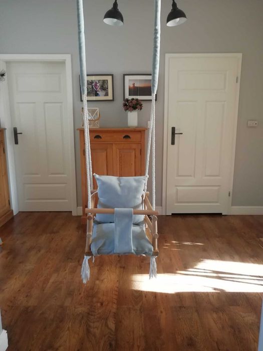 Huśtawka drewniana, domowa 3w1