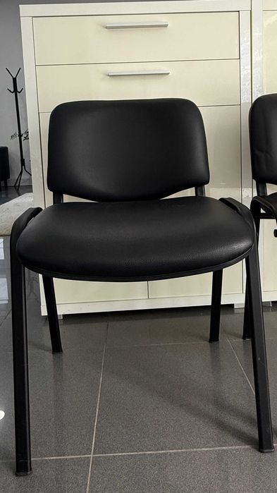4 Cadeiras de Escritório – Mesa de Reuniões ou Sala de Espera | Preta