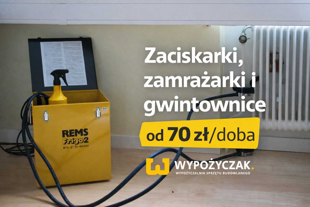 Zaciskarka / praska / zamrażarka / gwintownica / pompa do rur -WYNAJEM