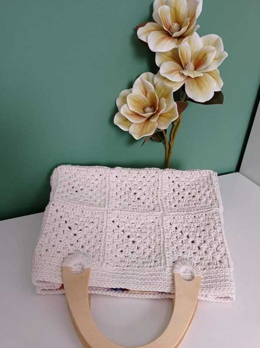 szydełkowa torebka z kwadratów