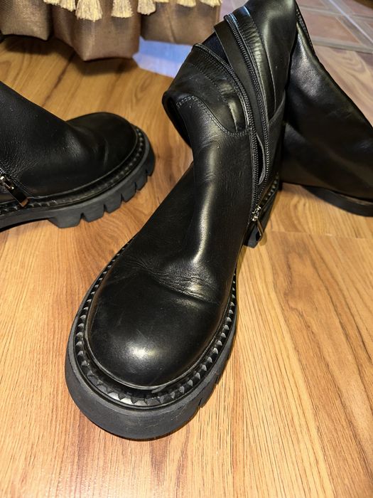 Трендові жіночі чоботи, натуральна шкіра , 40 розімр