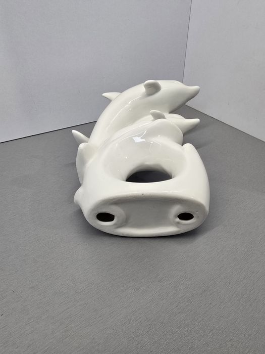 Figurka porcelana Para delfinów