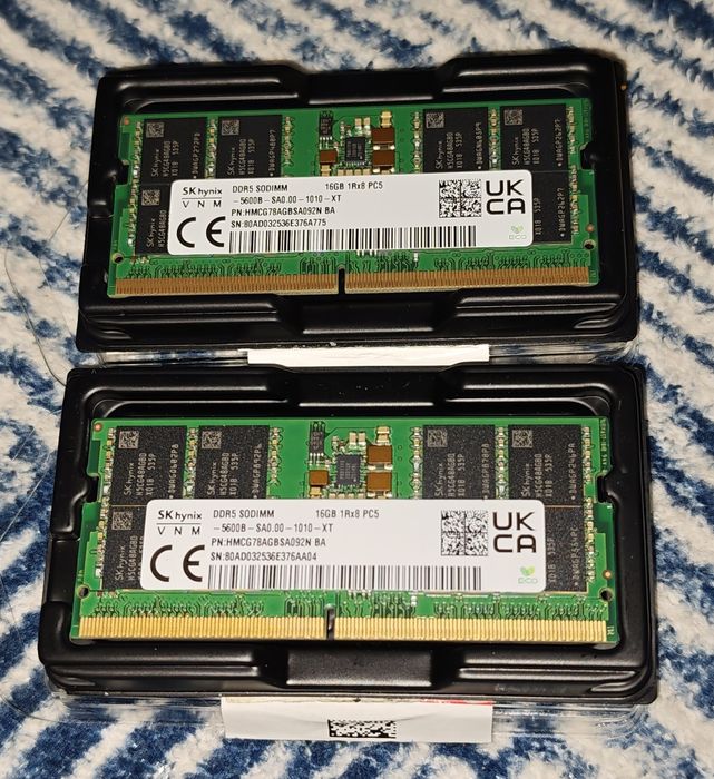 Pamięć RAM DDR5 SK HYNIX 2x16GB 1Rx8 PC5 5600B 5600MHz HMCG78AGBSA092N