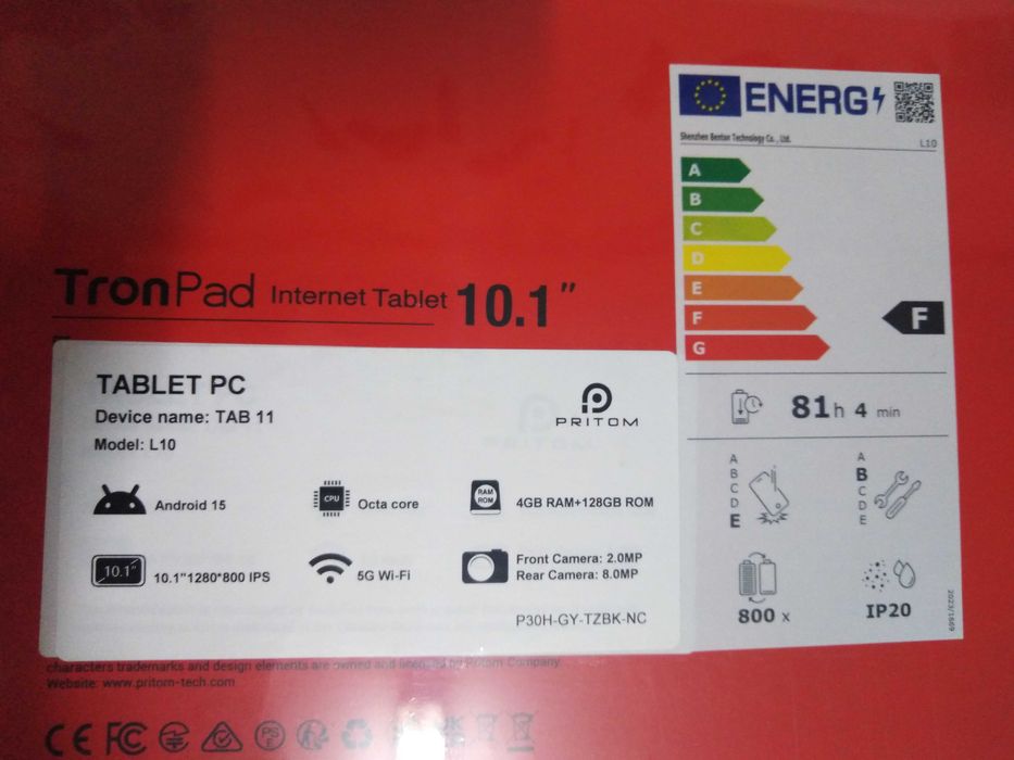 Tablet PC Pritom Tronpad L10 4GB RAM + 128GB Rom