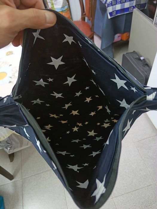 Bolsa feminina NOVA de tecido e couro sintetico