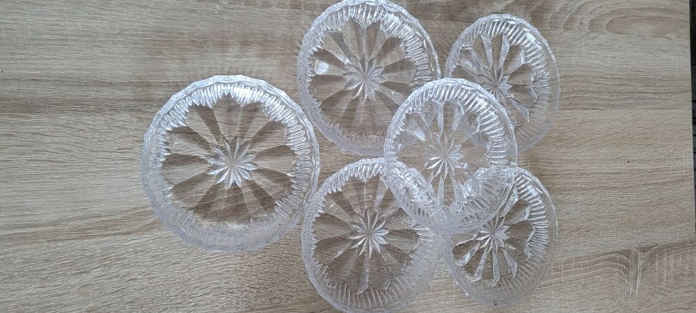 Kryształowe  talerzyki deserowe PRL