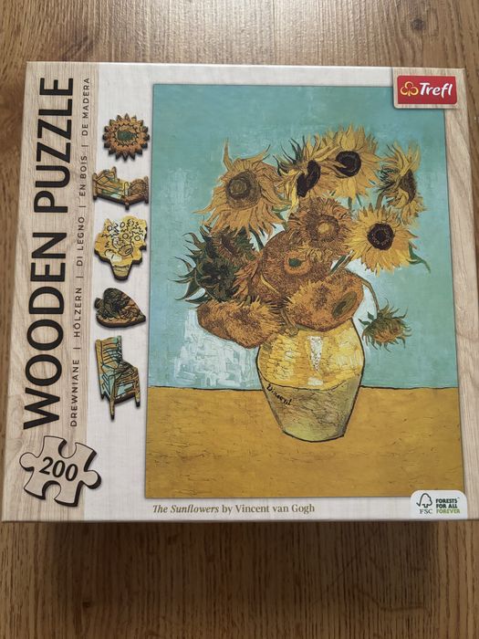 Puzzle Trefl 200 drewniane słoneczniki