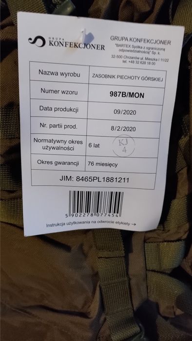 Zasobnik piechoty górskiej 987b/MON