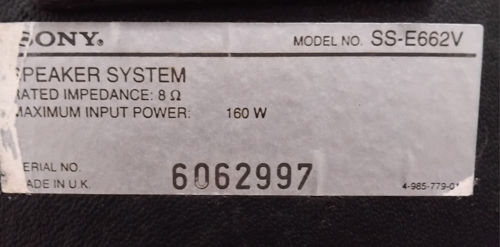 SONY colunas SS-E662V