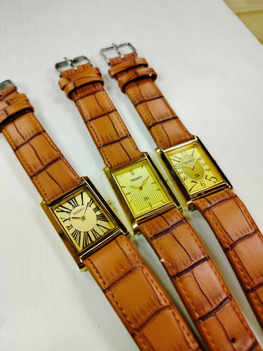 3 x zegarek Seiko Tank Quartz