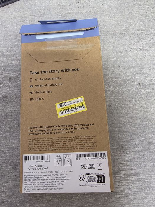 Kindle. 11 покоління. 2024. 16Гб Підсвітка. Новий. Чорний. Гарантія