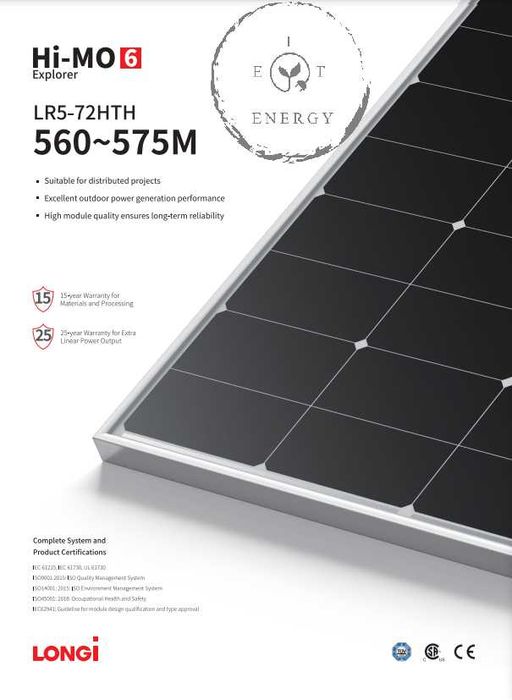 В НАЛИЧИИ Распродажа Солнечные панели EIT Energy