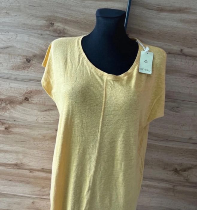 Sukienka damska midi / len i wiskoza / nowa z metką r. 38-40