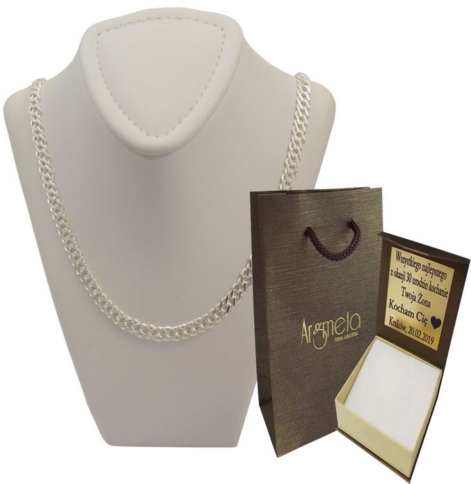 Srebrny Łańcuszek Diamentowany Rombo 4,30 mm pr 925 Grawer Gratis