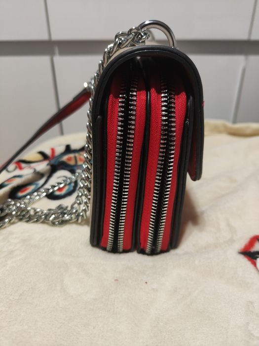 Torebka mała czerwono beżowa