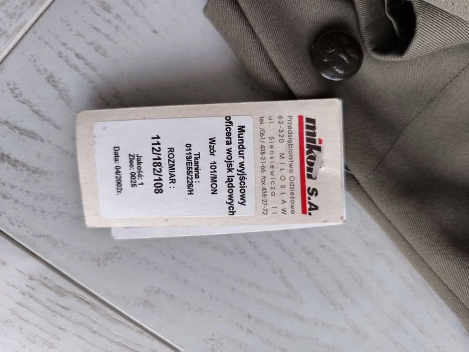 Mundur wyjściowy oficera wojsk lądowych