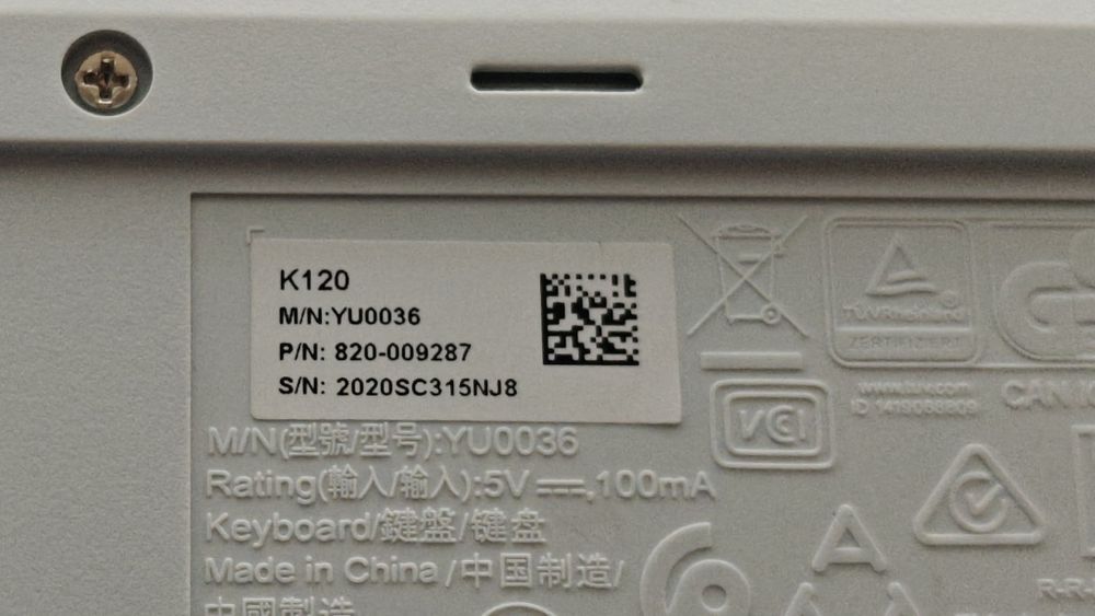 Klawiatura Logitech K120 biała