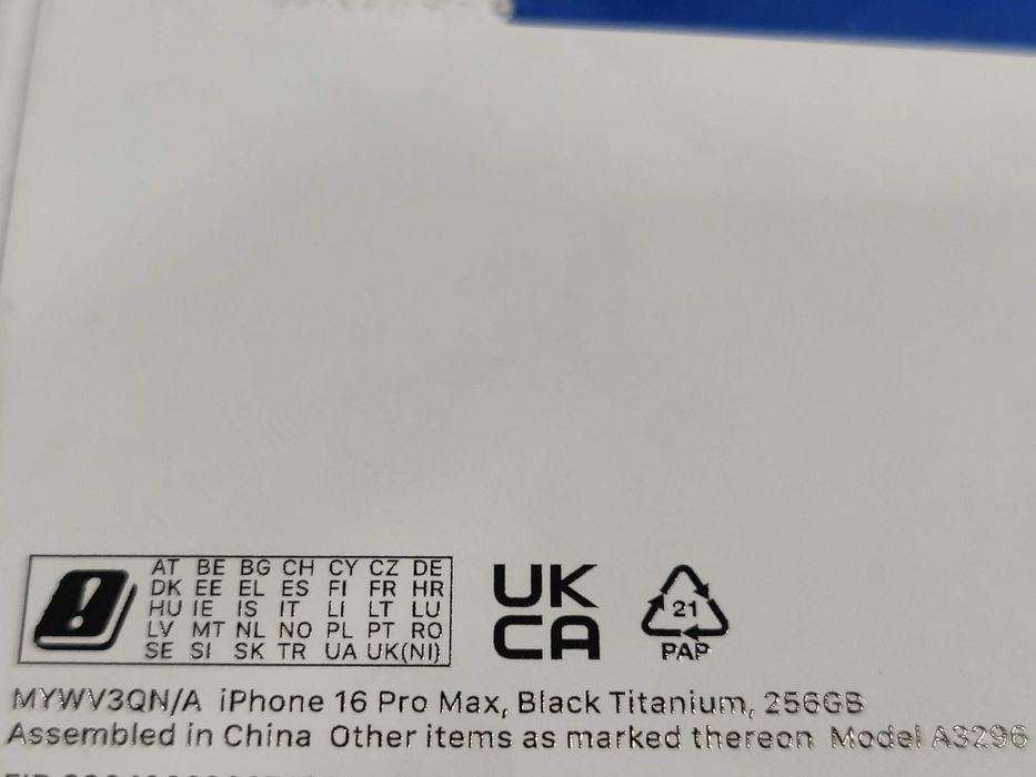 NOWY ! Telefon Apple iPhone 16 Pro Max 256 GB bat: 100% + GW 12 msc