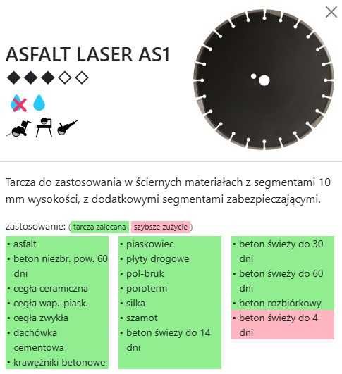 Tarcza diamentowa Dr. Schulze ASFALT LASER AS 1 450 mm