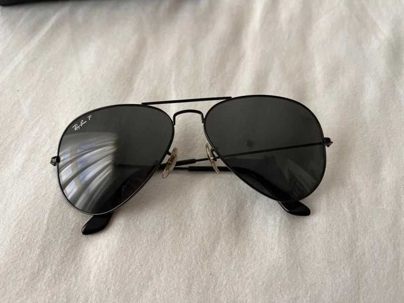 Óculos Ray Ban Aviator pretos Polarizados
