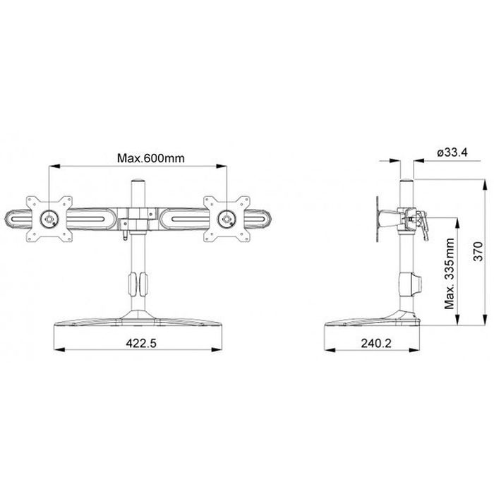 Tronje TS742 Uchwyt na 2 wyświetlacze 61cm 24''