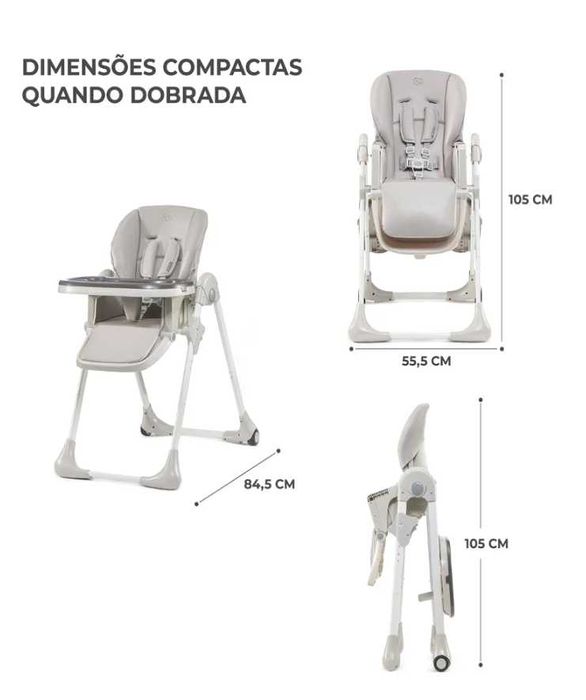 Cadeira de Refeição KINDERKRAFT Yummy Grey