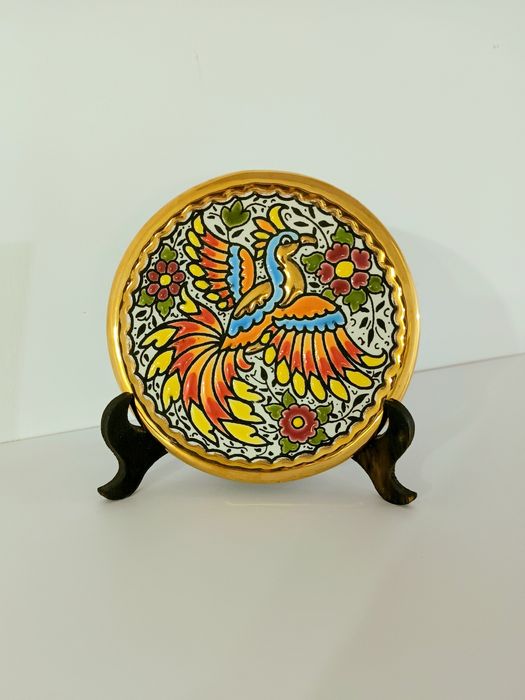 Prato CEARCO pintado à mão ouro 24k