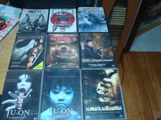 lote 18 dvds terror alguns raros ,saw