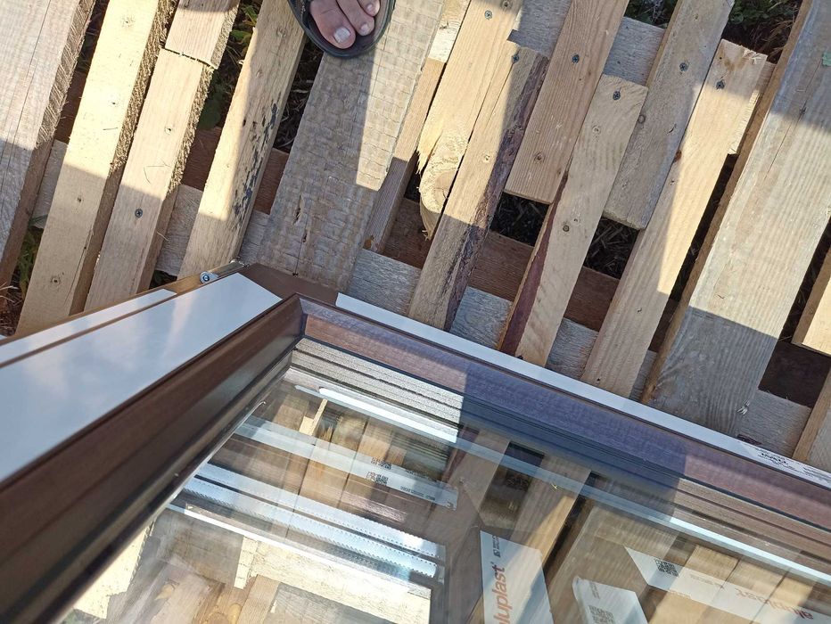 Okno pcv 204/137 obustronny brąz trzy szybowe